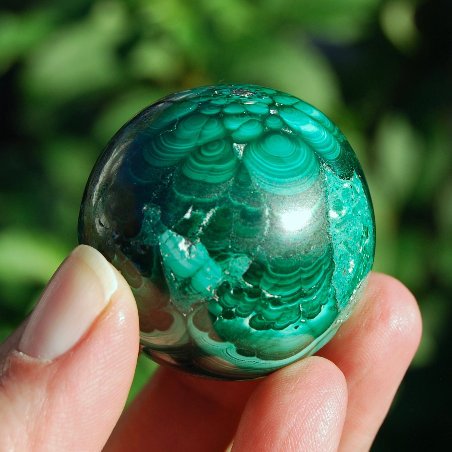 Natural Malachite Crystal Sphere, Congo