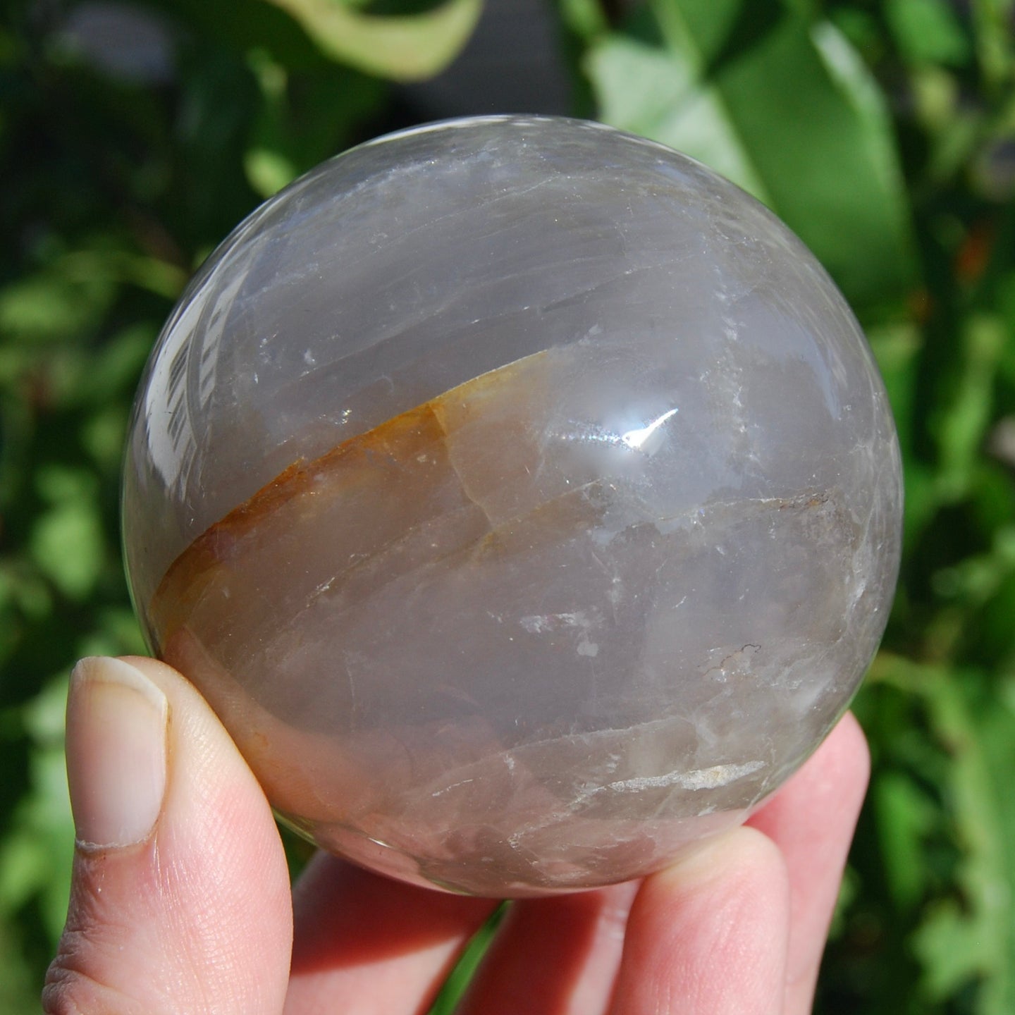 Hematoid Blue Rose Quartz Crystal Sphere