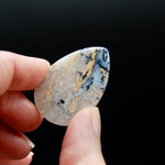 Dendritic Plume Agate Teardrop Pear Cabochon, Indonesia