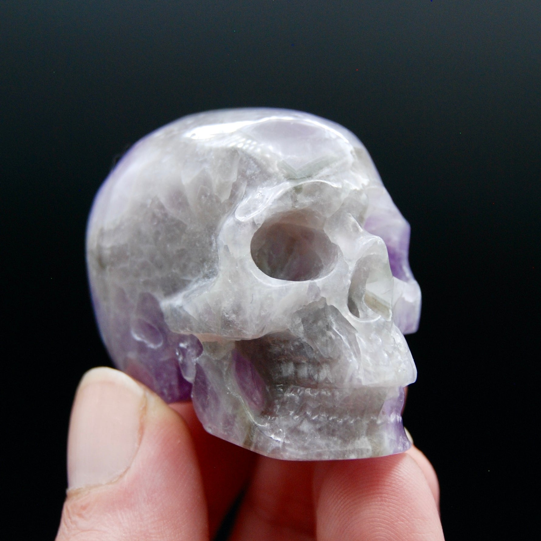 Chevron Dream Amethyst Crystal Skull