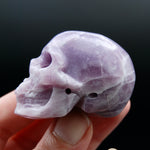 Lepidolite Carved Crystal Skull