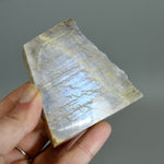 Flashy Rainbow Moonstone Sunstone Crystal Slab, Thick Rainbow Moonstone Slice, India