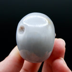 Grey Agate Geode Carved Crystal Skull