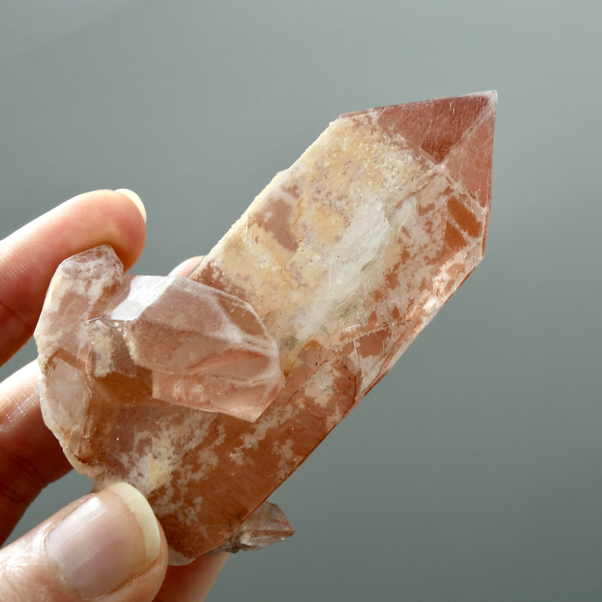 Tantric Twin Strawberry Pink Scarlet Temple Lemurian Seed Quartz Crystal Starbrary Dreamsicle, Brazil