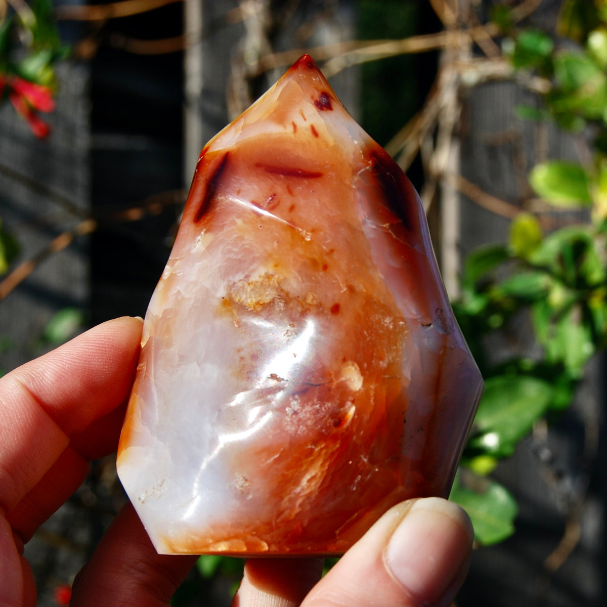 Carnelian Crystal Flame, Carnelian Agate Freeform Tower, Madagascar