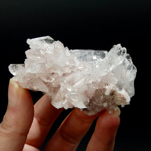 Pink Faden Quartz Crystal Cluster, Colombia