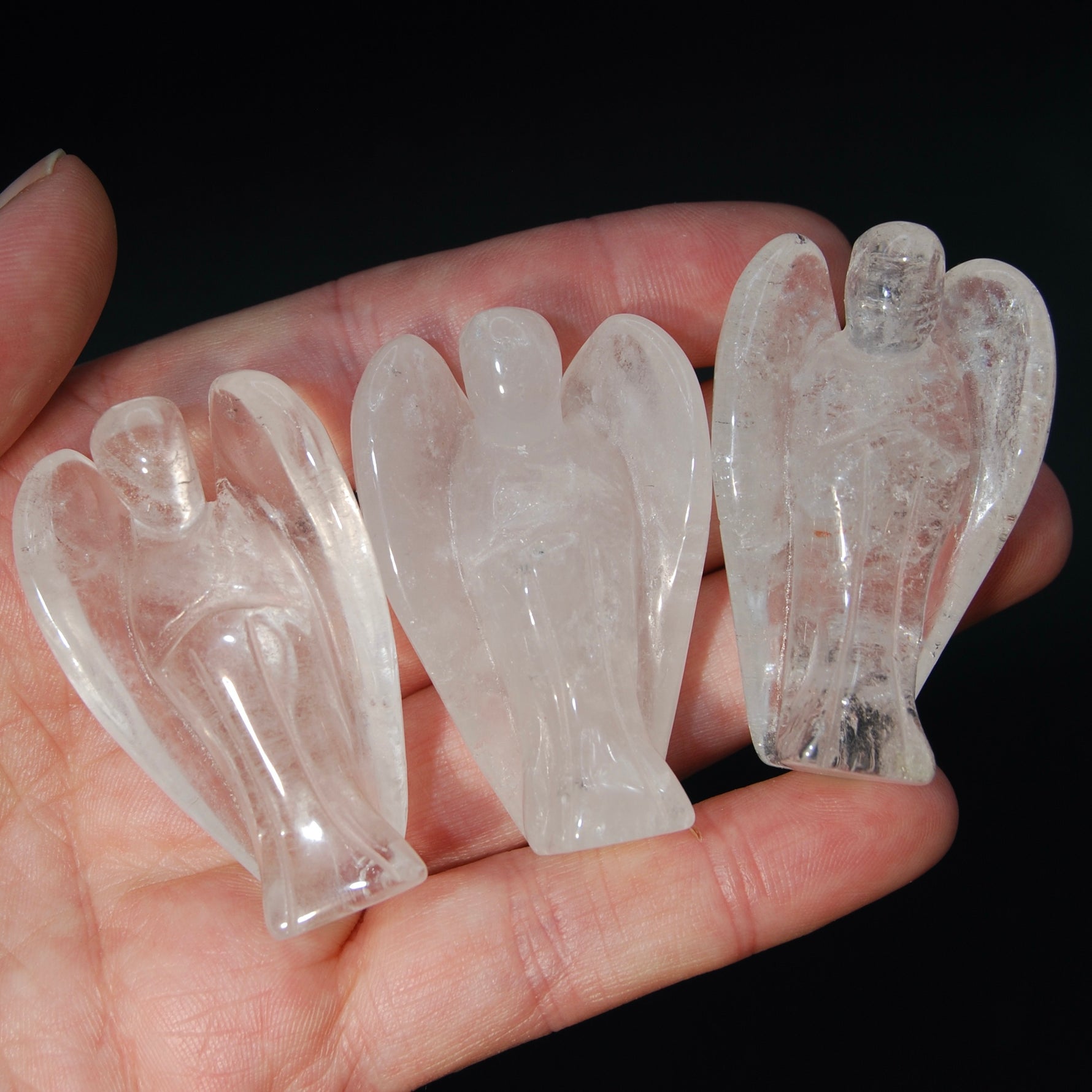 Clear Quartz Carved Crystal Guardian Angel