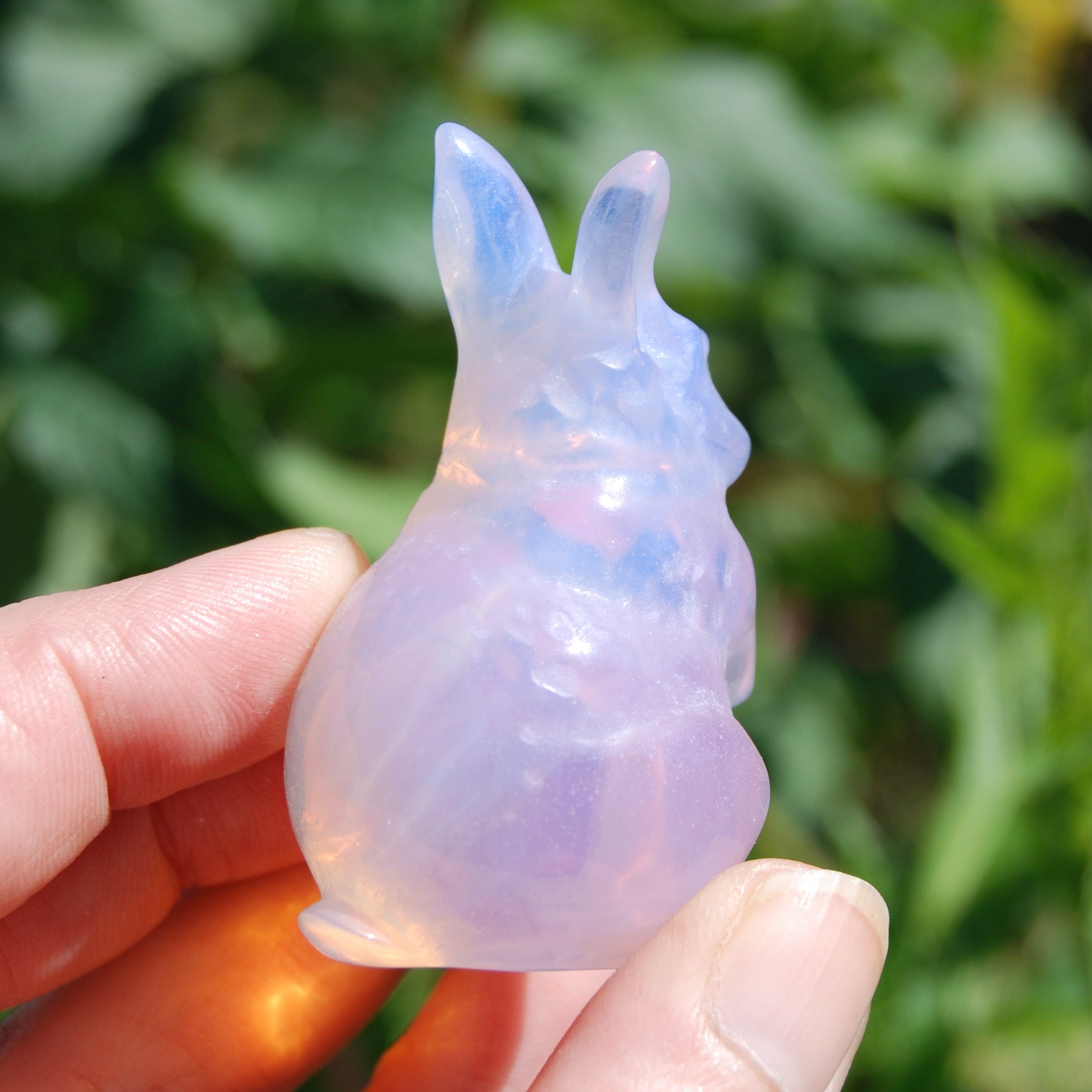 Pink Opalite Carved Crystal Rabbit