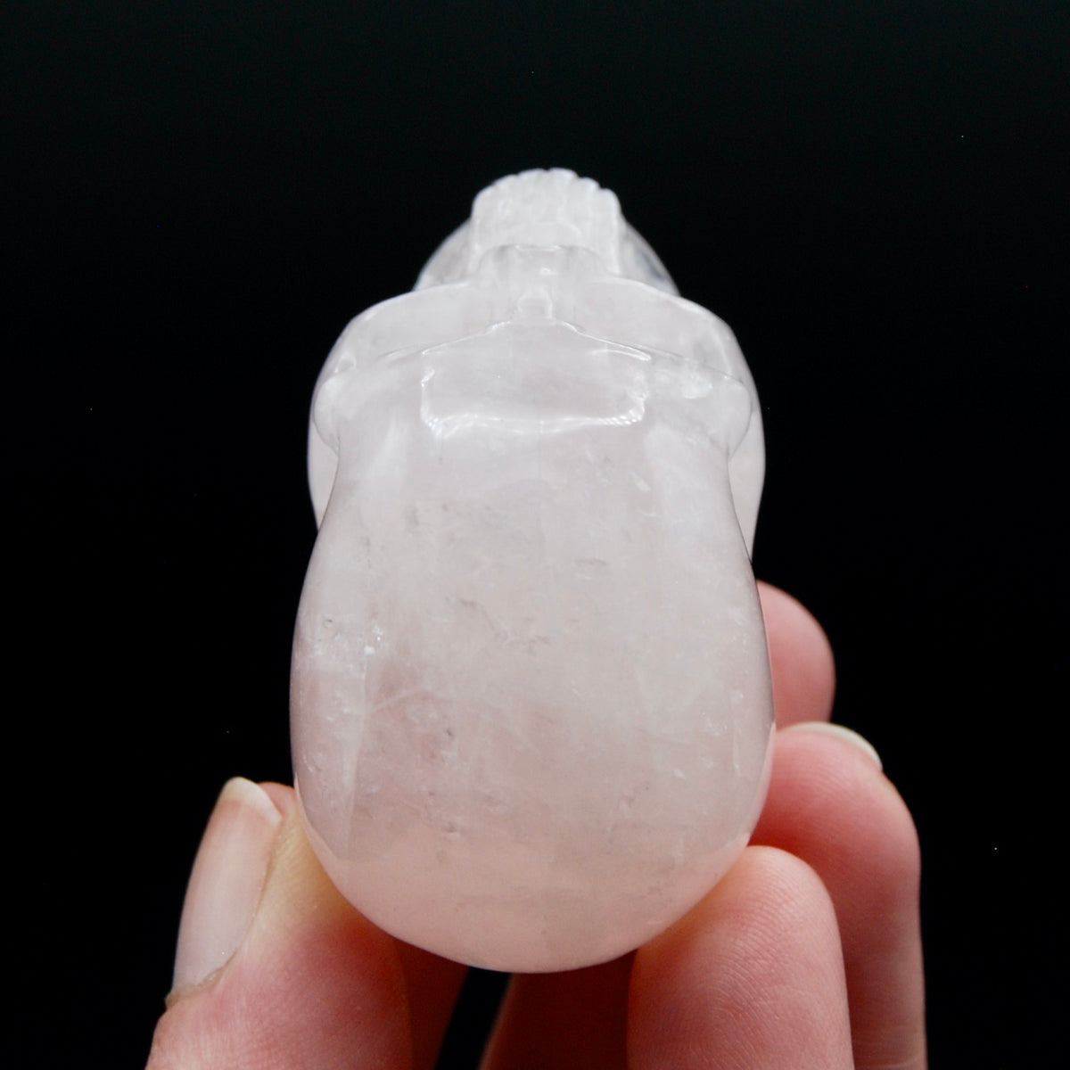 2in Rose Quartz Crystal Skull, Realistic Carved Crystal