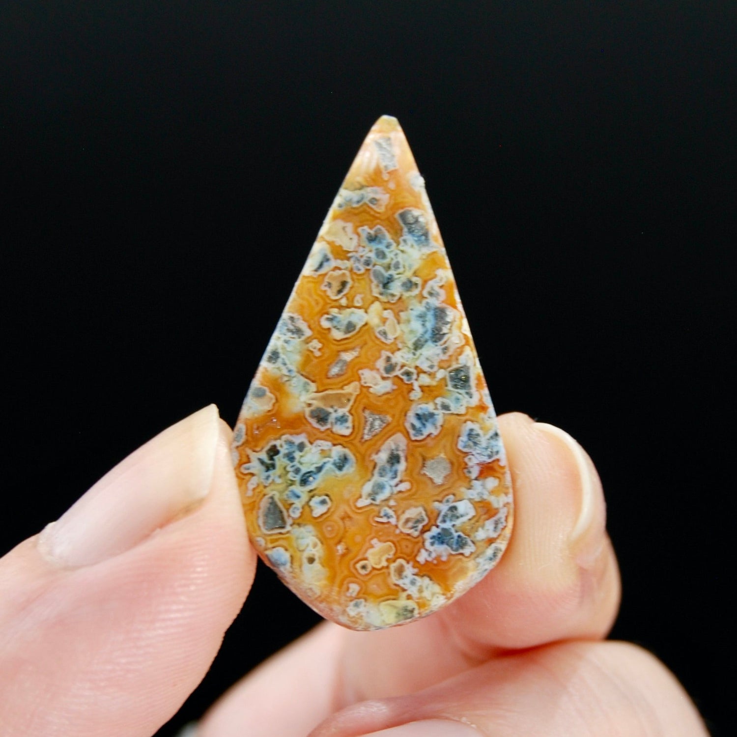 Marcasite Agate Matrix Teardrop Pear Cabochon, Indonesia