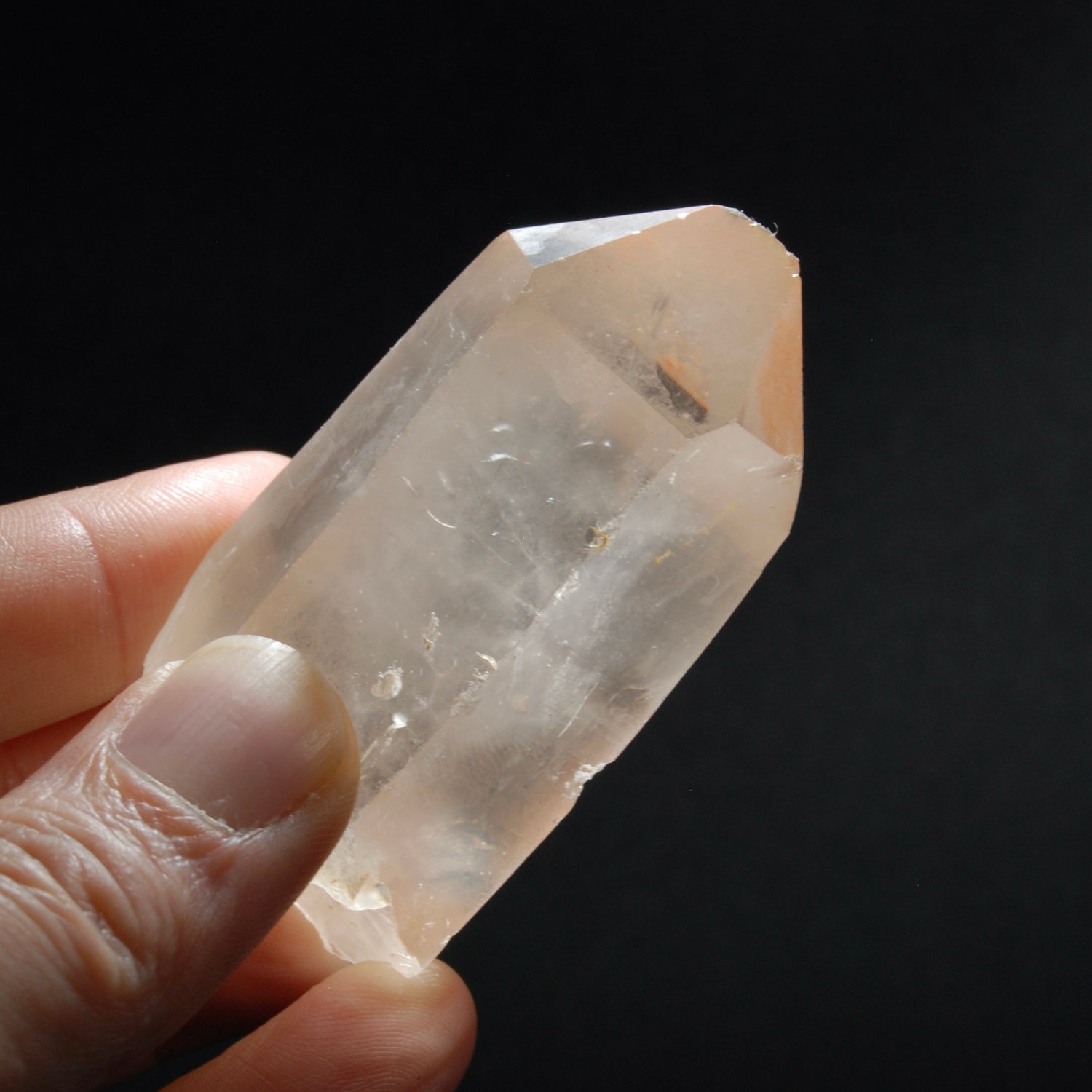 Pink Shadow Lemurian Seed Quartz Crystal