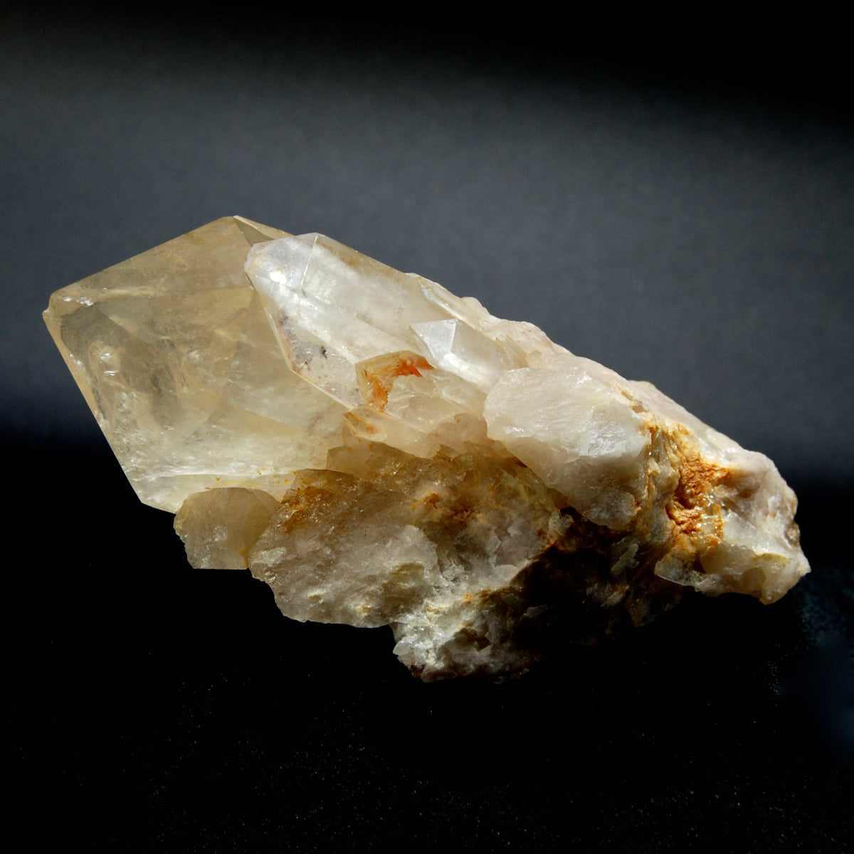 Large Natural Genuine Kundalini Citrine Crystal Cluster, Congo