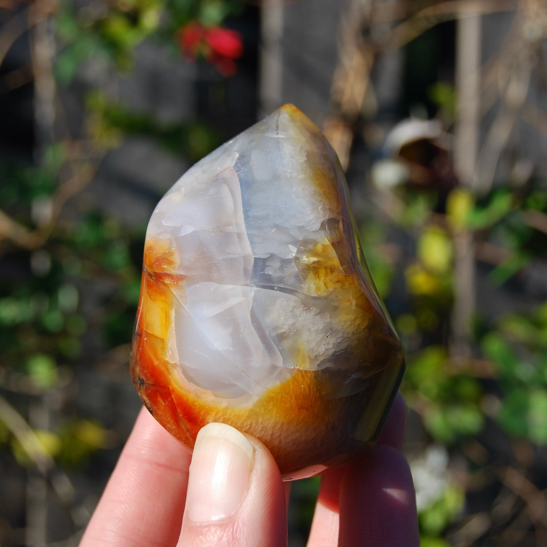 Carnelian Crystal Flame, Carnelian Agate Freeform Tower, Madagascar