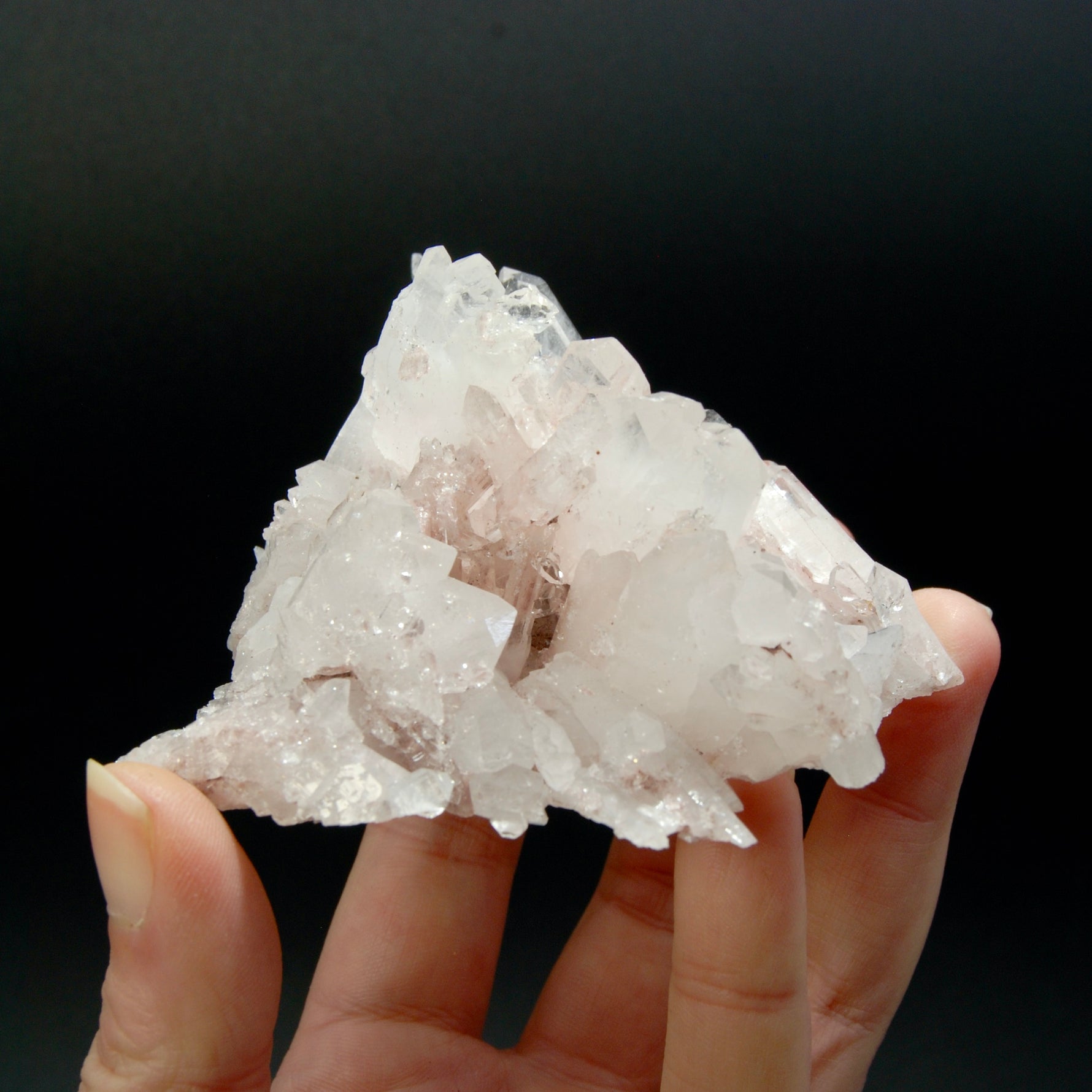 Pink Faden Quartz Crystal Cluster, Colombia