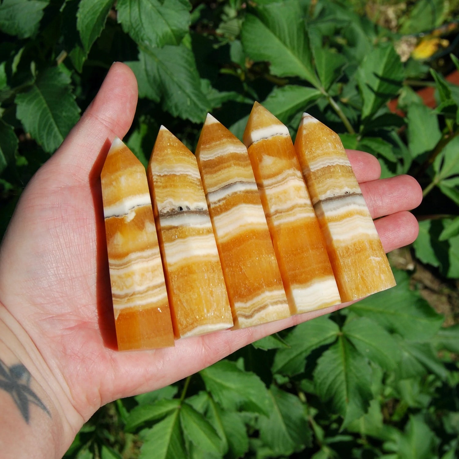 Banded Orange Calcite Crystal Tower, Pakistan