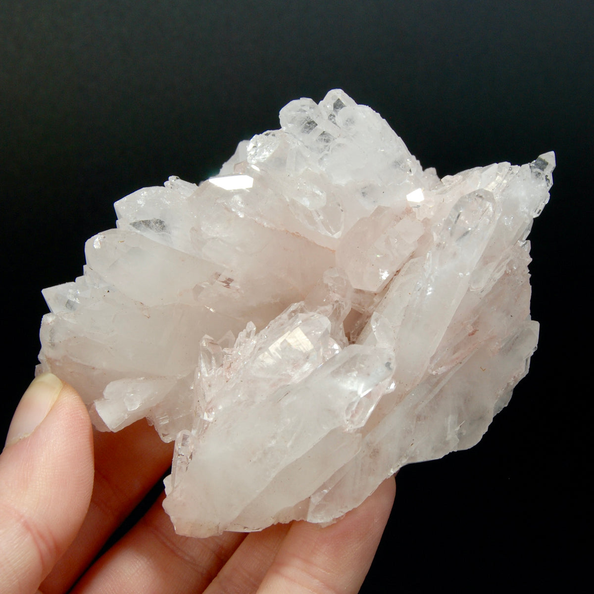 Pink Faden Quartz Crystal Cluster, Colombia