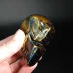 Blue Tiger's Eye Carved Crystal Skull