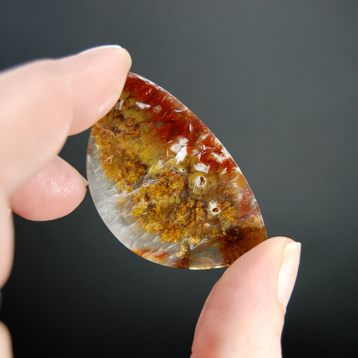Sagenite Plume Agate Cabochon