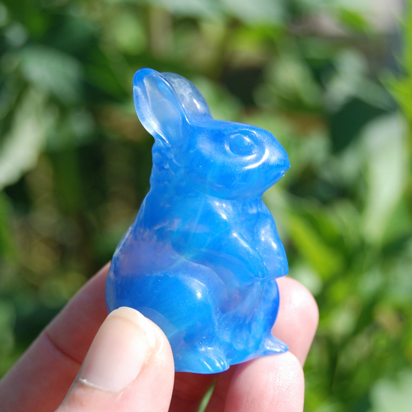 Blue Opalite Carved Crystal Rabbit