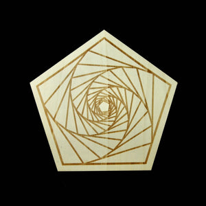 12in Large Wood FRACTAL SPIRAL Crystal Grid Sacred Geometry