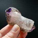 ET DT Elestial Amethyst Quartz Crystal Scepter, Gemmy Smoky Chiredzi Amethyst, Zimbabwe