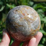 Brecciated Ibis Jasper Crystal Sphere, Intricate Patterns Druzy