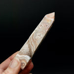PINK Crazy Lace Agate Druzy Filled Crystal Tower, Indonesia