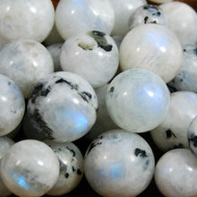 Load image into Gallery viewer, Mini Rainbow Moonstone Crystal Sphere, GUARANTEED Blue Flash, 15mm 20mm 25mm
