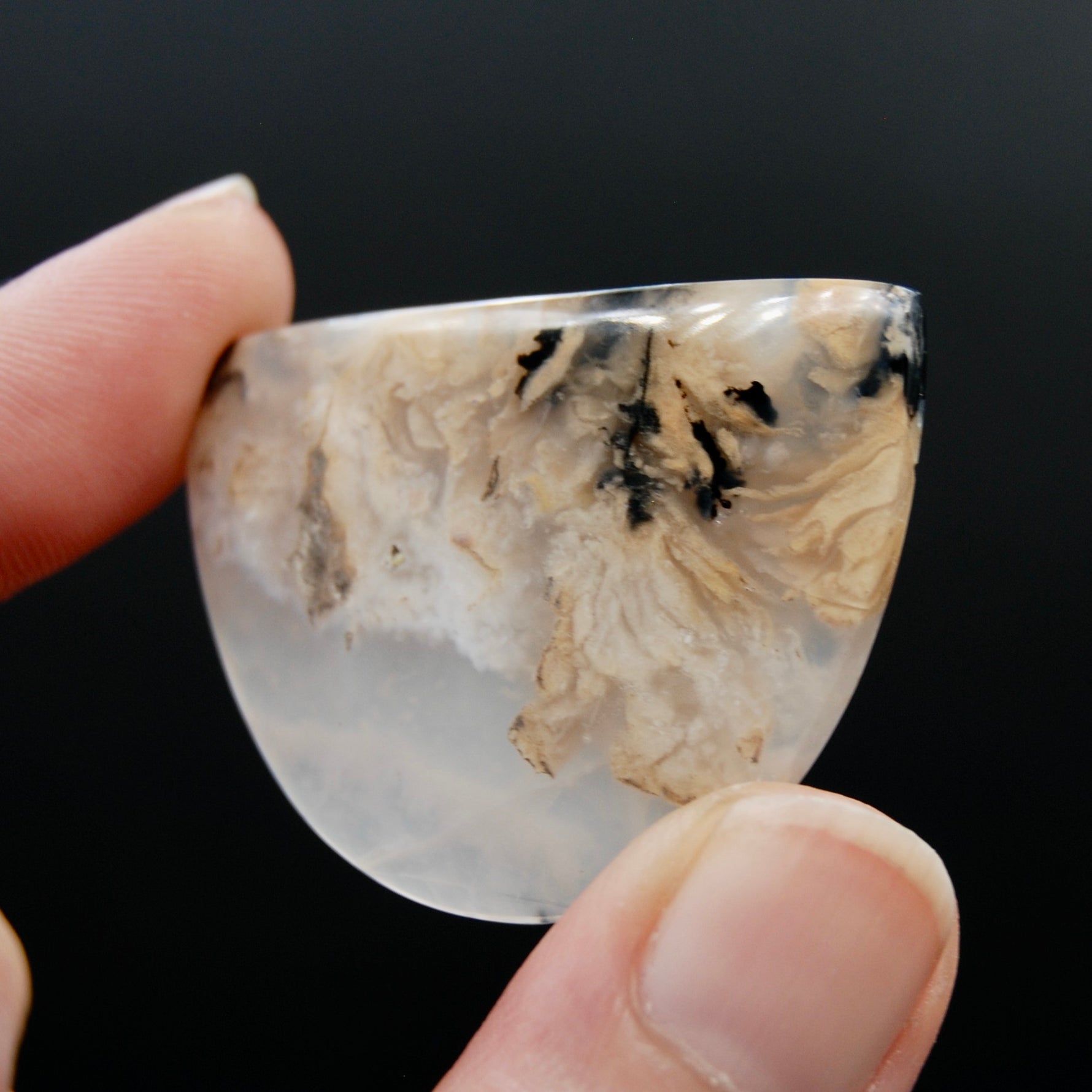 Graveyard Plume Agate Cabochon