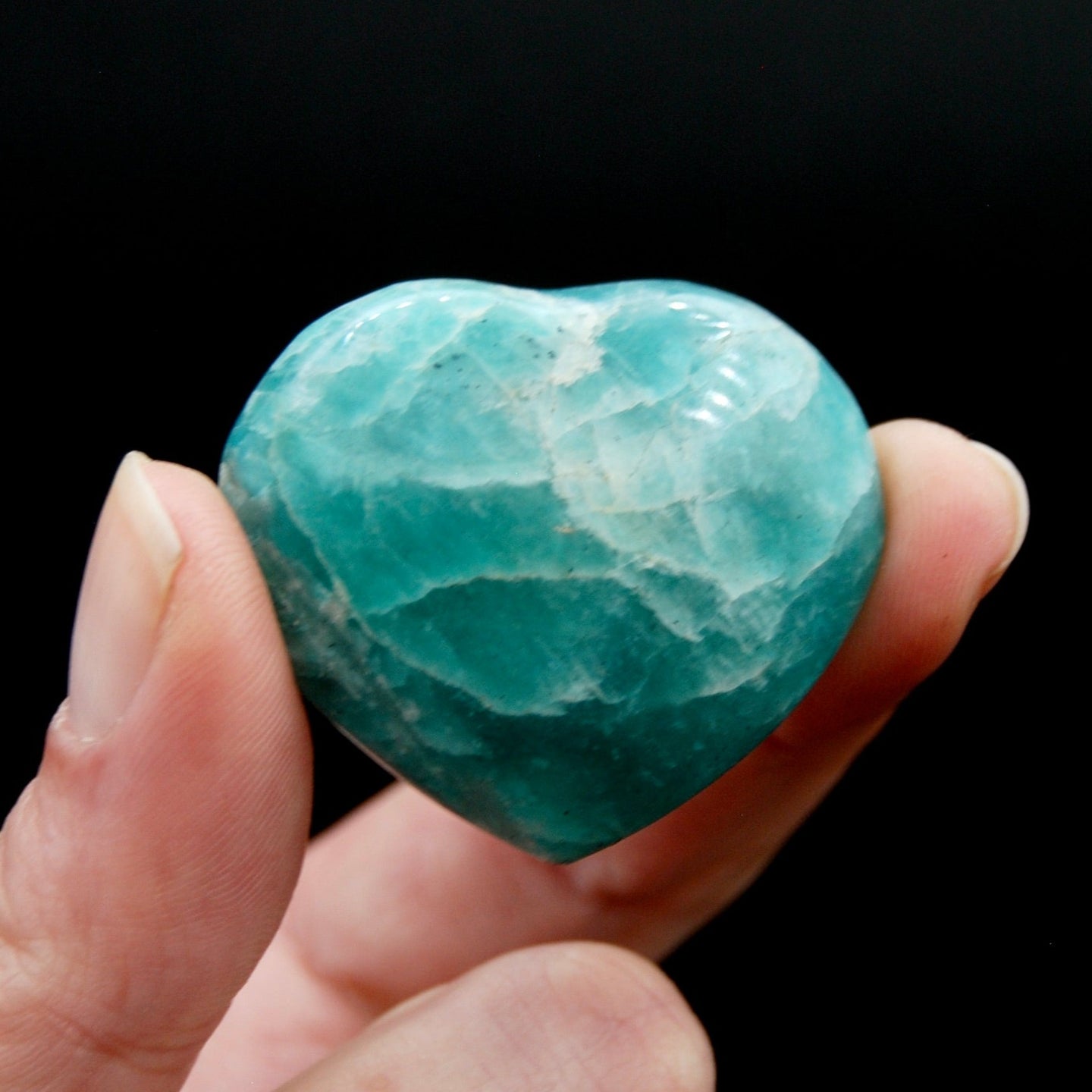 AAA Amazonite Crystal Puffy Heart