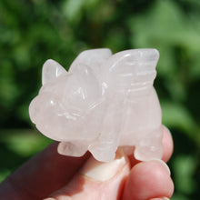 Load image into Gallery viewer, Rose Quartz Carved Crystal Flying Pig
