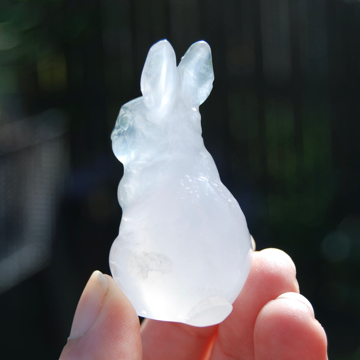 Yttrium Fluorite Carved Crystal Rabbit