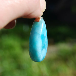 Larimar Gemstone Pendant for Necklace, Dominican Republic