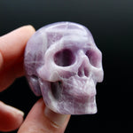 Lepidolite Carved Crystal Skull