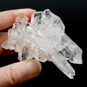 Pink Faden Quartz Crystal Cluster, Colombia