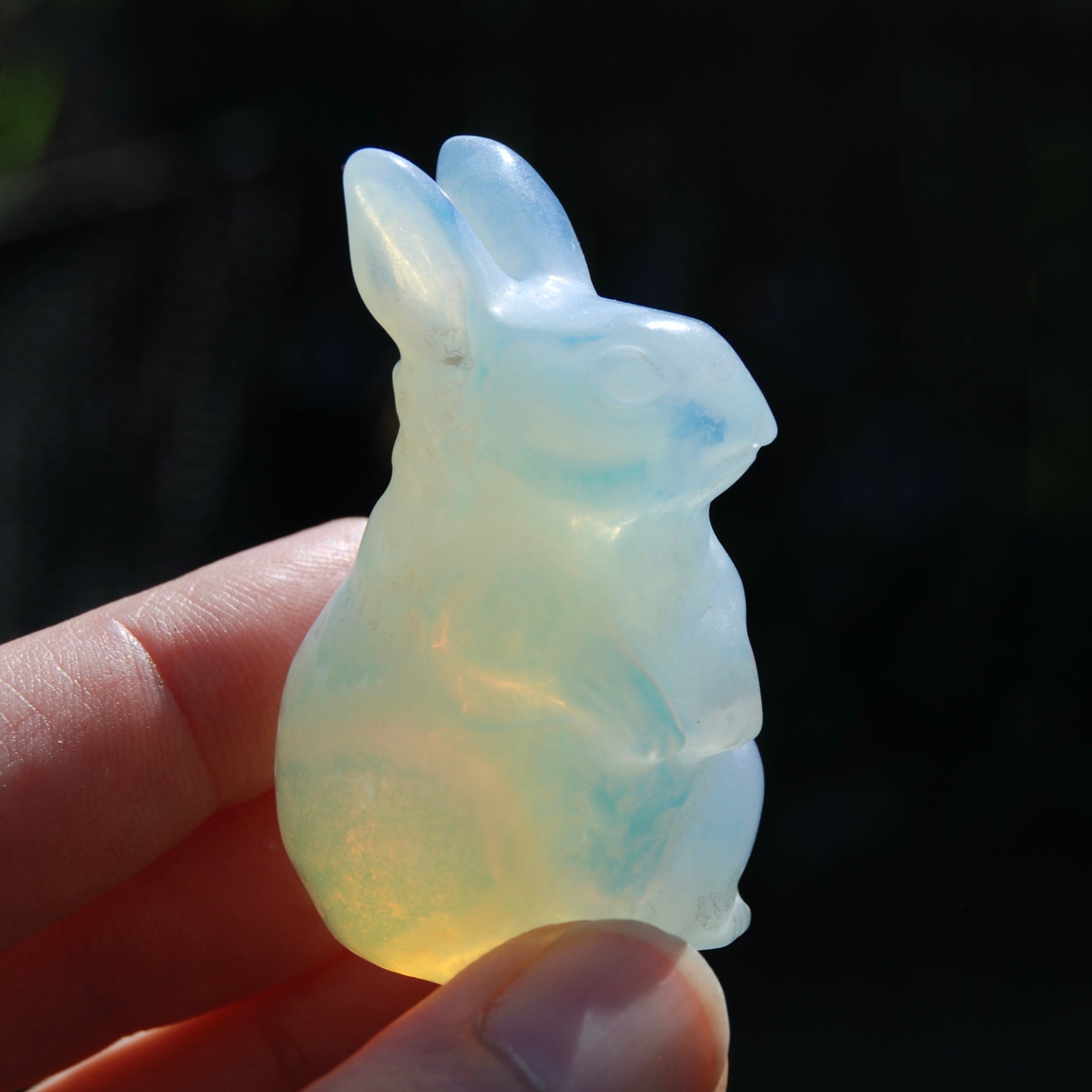 Opalite Carved Crystal Rabbit