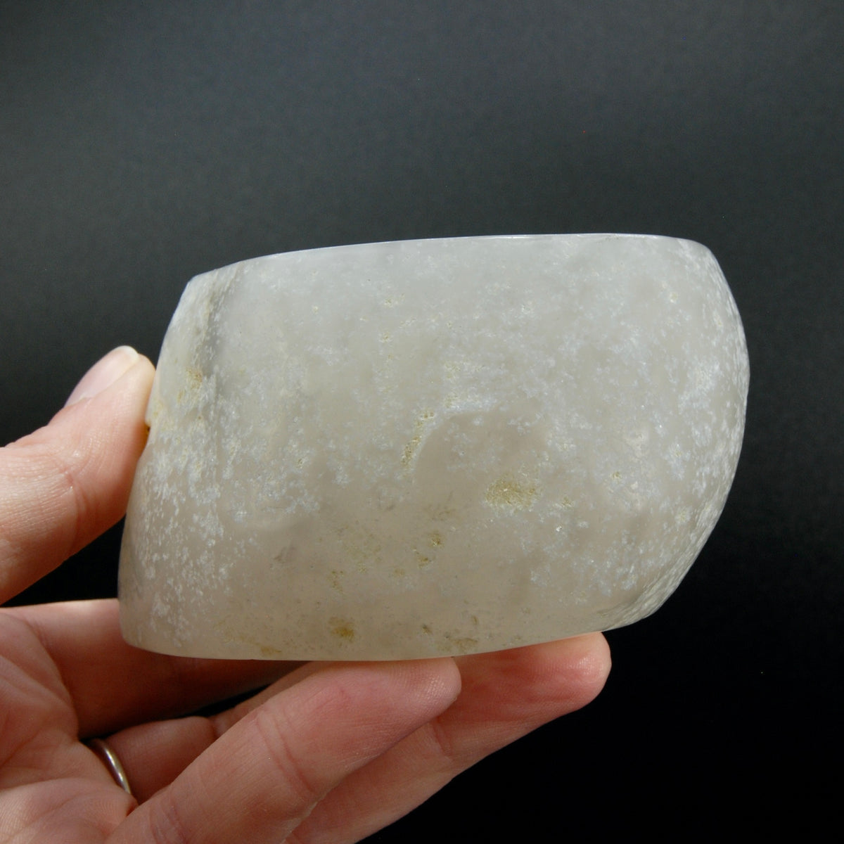 Natural Crystalline Agate Carved Crystal Freeform Bowl