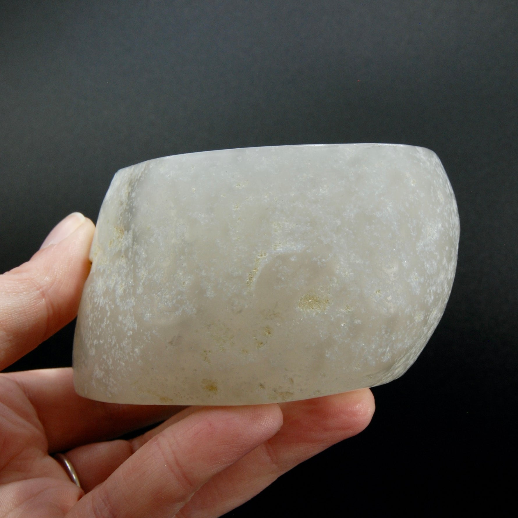 Natural Crystalline Agate Carved Crystal Freeform Bowl