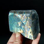 Purple Labradorite Crystal Freeform Tower, Super Flashy Spectrolite