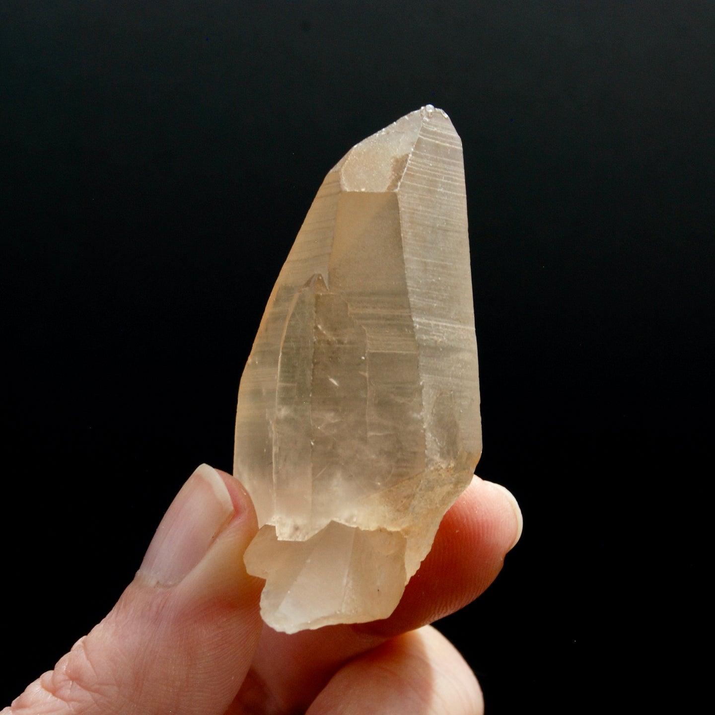 Pink Shadow Lemurian Seed Quartz Crystal Laser, Serra do Cabral, Brazil