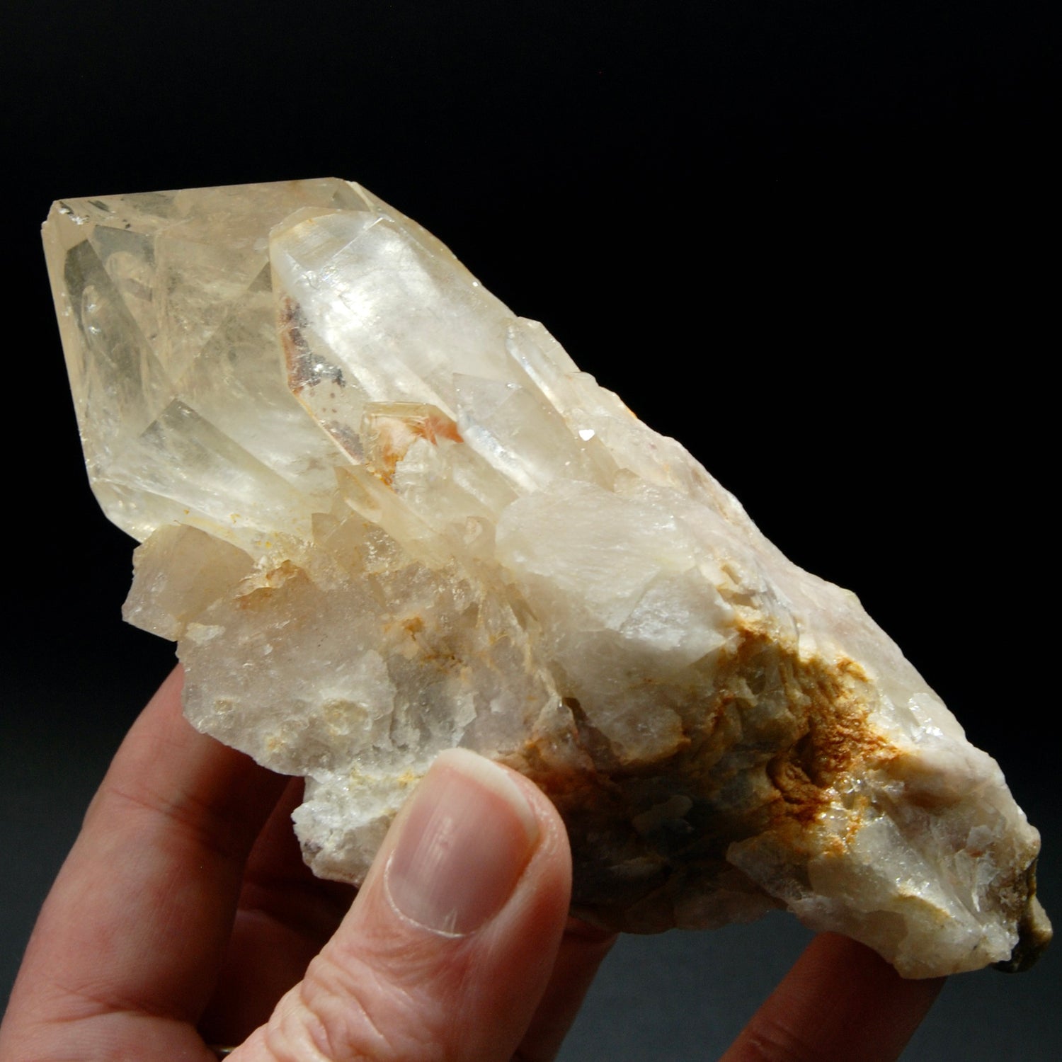 Large Natural Genuine Kundalini Citrine Crystal Cluster, Congo