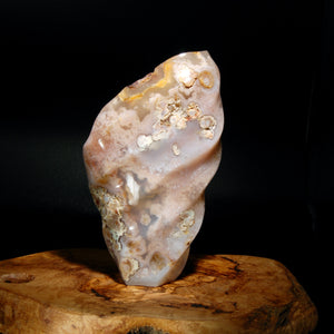 Pink Sakura Flower Agate Crystal Freeform Flame Tower, Madagascar