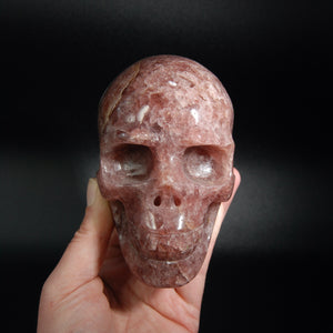 Strawberry Quartz Carved Crystal Skull,