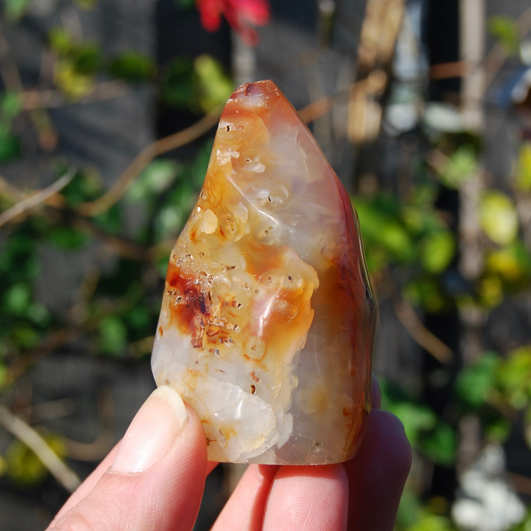 Carnelian Crystal Flame, Carnelian Agate Freeform Tower, Madagascar