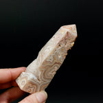 PINK Crazy Lace Agate Druzy Filled Crystal Tower, Indonesia