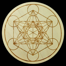 Load image into Gallery viewer, 12in Large Wood METATRON&#39;S CUBE Crystal Grid Sacred Geometry 
