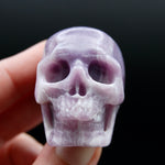 Lepidolite Carved Crystal Skull