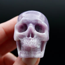 Load image into Gallery viewer, Lepidolite Carved Crystal Skull
