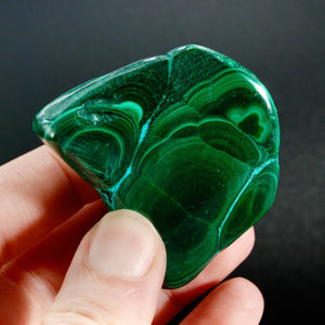 Malachite Chrysocolla Crystal Palm Stone, Congo
