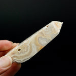 PINK Crazy Lace Agate Druzy Filled Crystal Tower, Indonesia